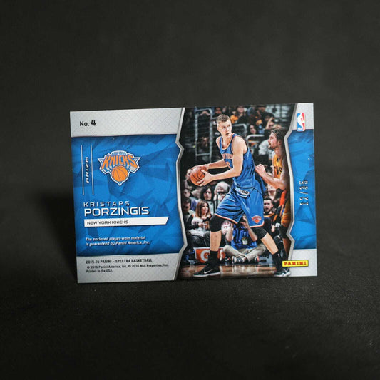 2015-16 Kristaps Porzingis Spectra Freshman Fabrics /35 Prizm Rookie Patch