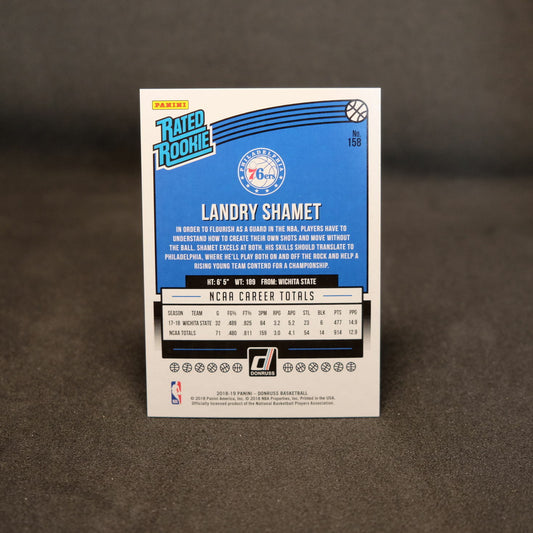 2018-19 Landry Shamet Donruss Rated Rookie /99 Green Laser Rookie Card