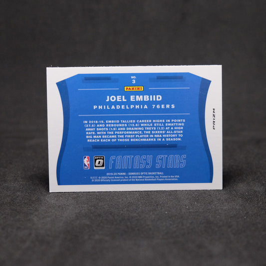 2019-20 Joel Embiid Donruss Optic Fantasy Stars Holo Silver Prizm