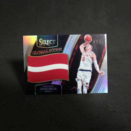 2018-19 Kristaps Porzingis Select Global Icons Silver Prizm /99