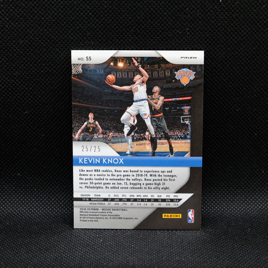2018-19 Kevin Knox Prizm Mosaic #55 Camo Prizm Rookie Card 25/25