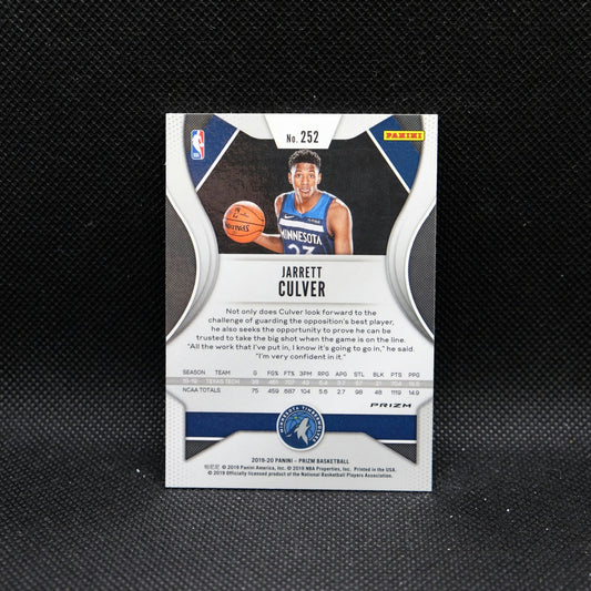 2019-20 Prizm Jarrett Culver #252 Fast Break Prizm Alternative Rookie Card