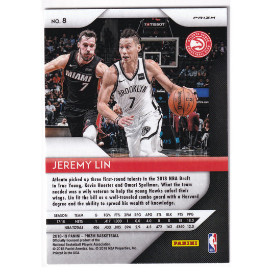 2018-19 Panini Prizm Silver Prizm #8 Jeremy Lin