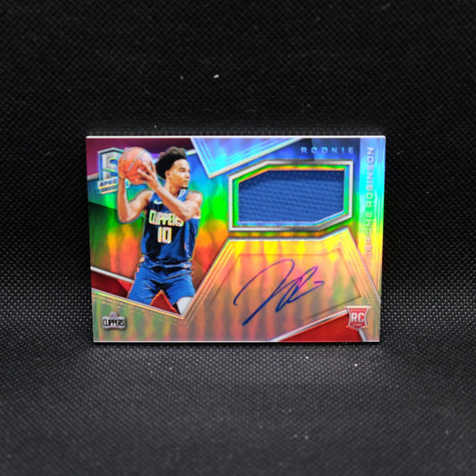 2018-19 Panini Spectra Jerome Robinson Silver Prizm Rookie Patch Autograph 03...