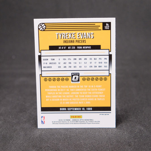 2018-19 Panini Donruss Optic Purple Prizm Tyreke Evans