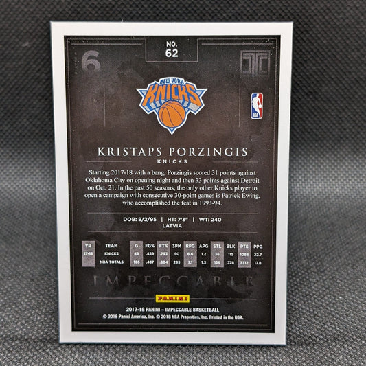2017-18 Kristaps Porzingis Impeccable #62 /99