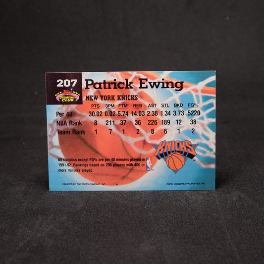 Patrick Ewing 1992-93 Topps Stadium Club #207 Members Choice