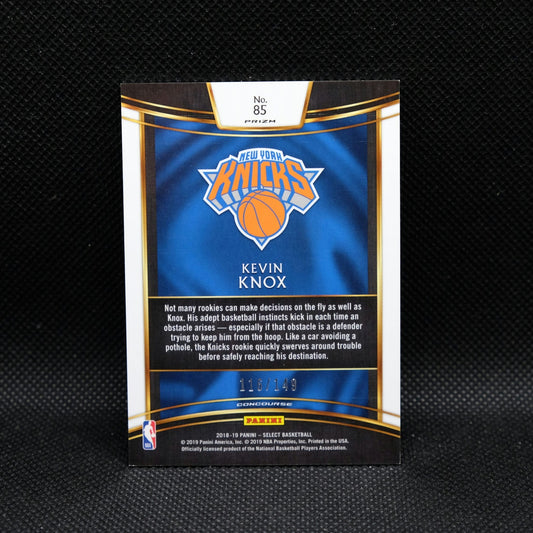 2018-19 Kevin Knox Select #85 White Prizm Rookie Card /149