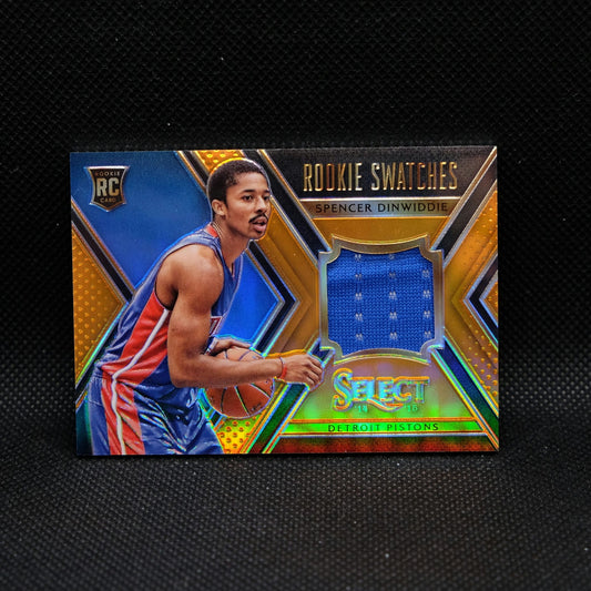 2014-15 Panini Select Spencer Dinwiddie Rookie Swatches Orange Prizm RC /60