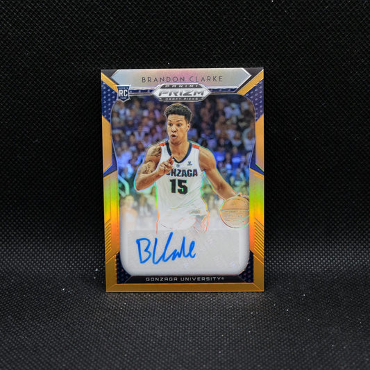 2019 Prizm Draft Brandon Clarke #21 Orange Prizm Autograph Rookie Card /125