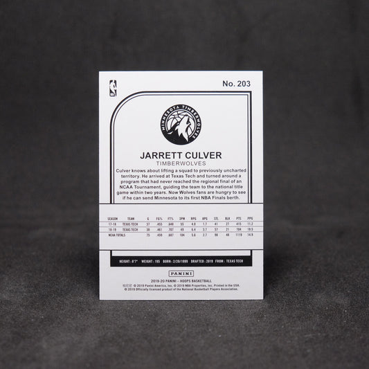 2019-20 Jarrett Culver NBA Hoops Holo /199 Rookie Card