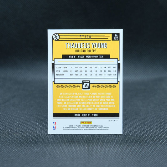 2018-19 Donruss Optic Thaddeus Young Choice Red Prizm /88