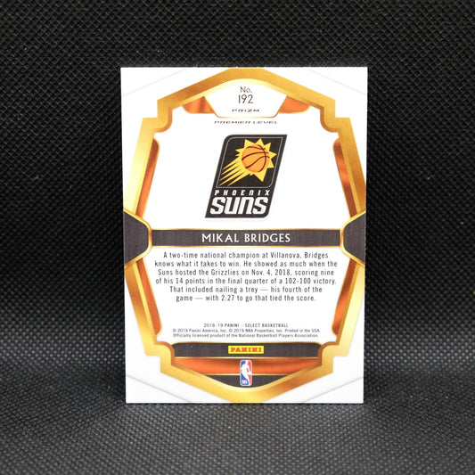 2018-19 Select Mikal Bridges Premier Level Silver Prizm Rookie Card RC #192 Suns