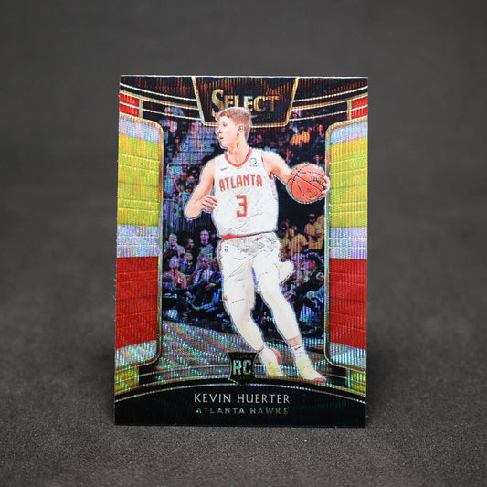 2018-19 Kevin Huerter Panini Select Rookie Card Red White Yellow Prizm
