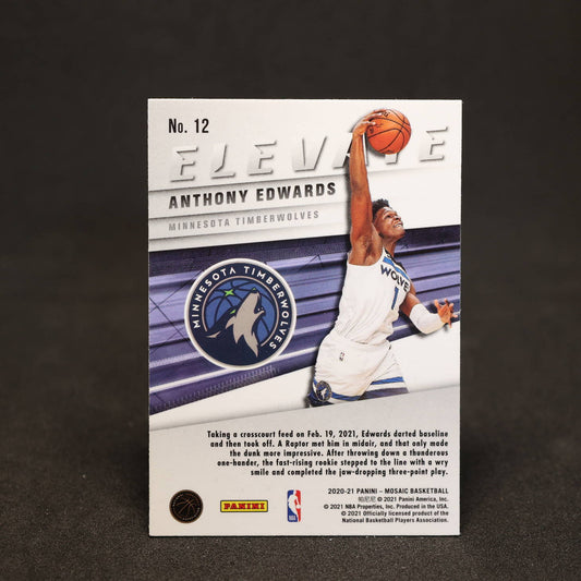 2020-21 Panini Mosiac Anthony Edwards Elevate Rookie Card RC