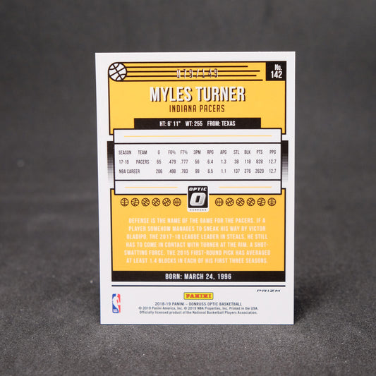 2018-19 Panini Donruss Optic Lime Green Prizm Myles Turner /149