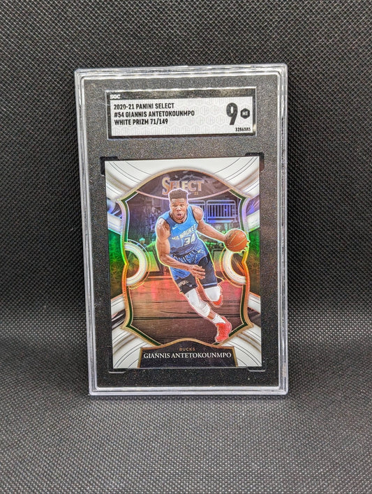 2020-21 Giannis Antetokounmpo Select White Prizm /149 SGC 9 Mint