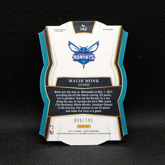 2017-18 Malik Monk Select #142 Light Blue Prizm Die Cut Rookie Card /185