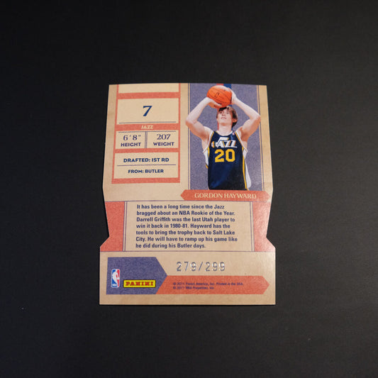 2011 Gordon Hayward Contenders #7 Rookie of the Year Contenders Silver Die Cu...
