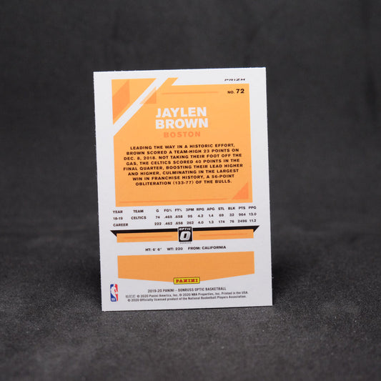 2019-20 Jaylen Brown Donruss Optic Silver Holo Prizm