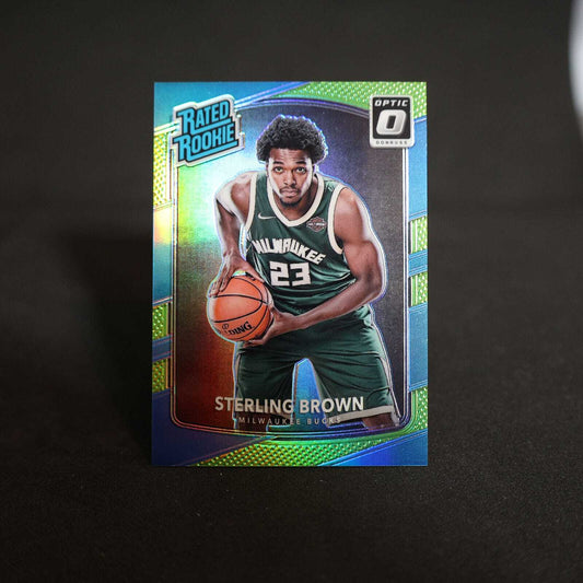 2017-18 Sterling Brown RC Donruss Optic Lime Green Prizm /175