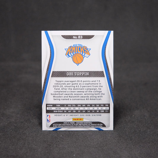 2020-21 Obi Toppin Certified Rookie Card #83