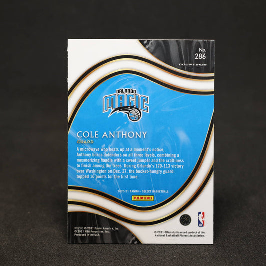 2020-21 Panini Select Cole Anthony Courtside #286 Rookie Card