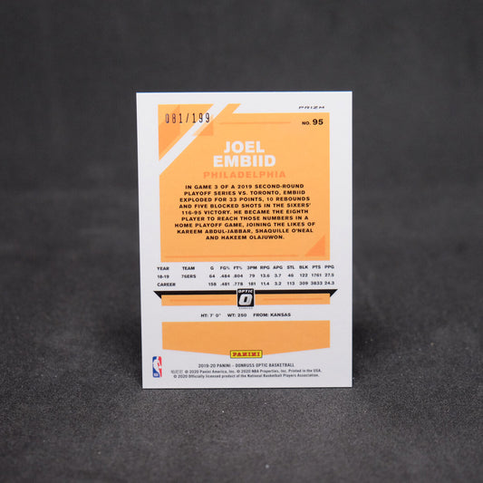 2019-20 Joel Embiid Panini Donruss Optic - Orange Prizm /199