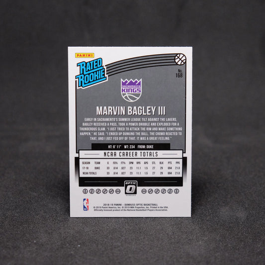 2018-19 Marvin Bagley III Donruss Optic Rated Rookie