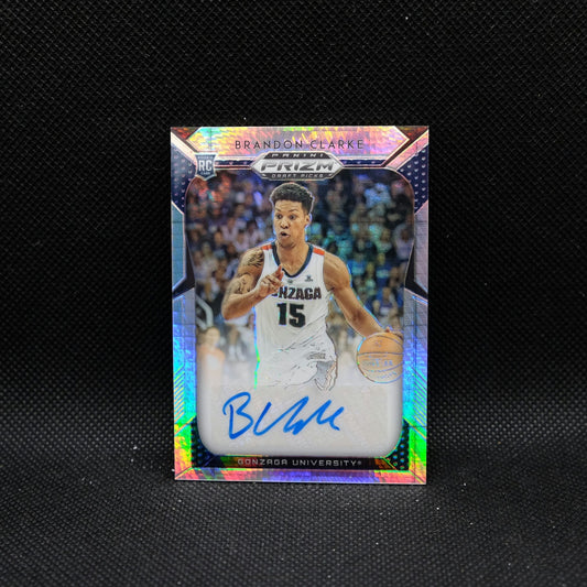 2019 Prizm Draft Brandon Clarke #21 Hyper Silver Prizm Autograph Rookie Card /75