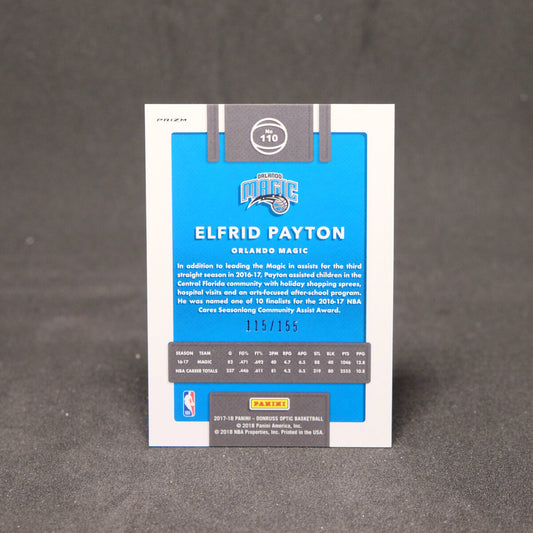 2017-18 Elfrid Payton Donruss Optic Fast Break Purple Prizm /155