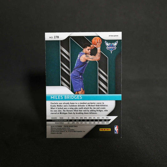 2018-19 Panini Prizm Miles Bridges #278 Ruby Wave Prizm Rookie Card