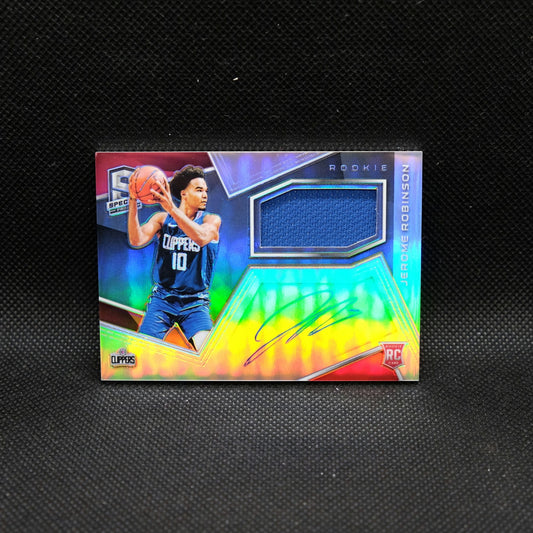 2018-19 Panini Spectra Jerome Robinson Silver Prizm Rookie Patch Autograph 02...