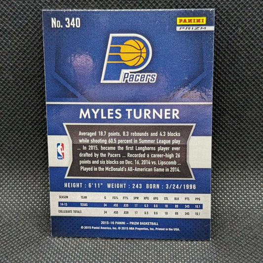 2015-16 Myles Turner Prizm Flash Prizm RC #340