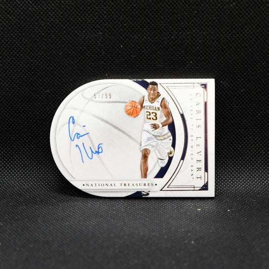 2016 Panini National Treasures Collegiate Caris LeVert Die Cut Rookie Autogra...