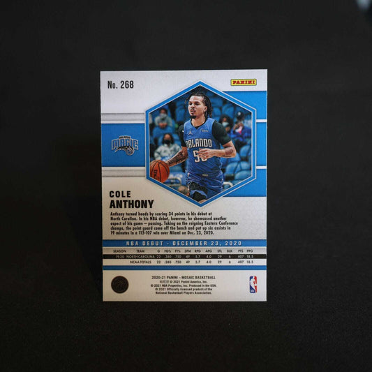 2020-21 Cole Anthony Panini Mosaic NBA Debut Rookie Card