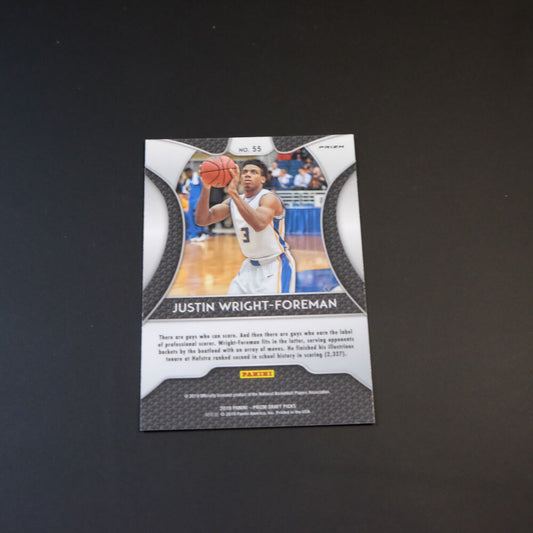 2019-20 Justin Wright-Foreman Prizm Draft Picks #55 Silver Prizm Rookie Card