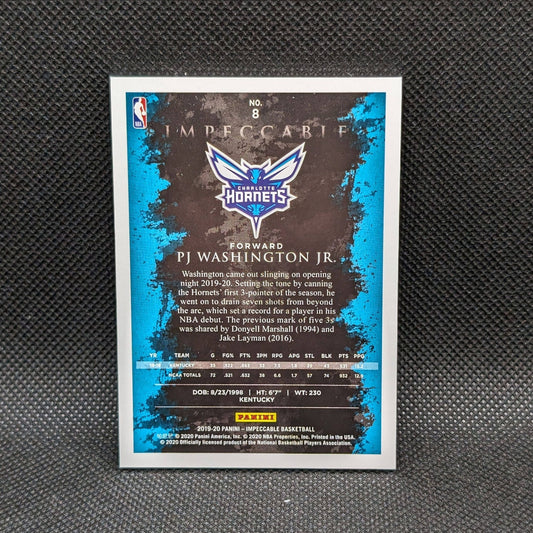 2019-20 PJ Washington Jr Panini Impeccable #8 Rookie Card /99