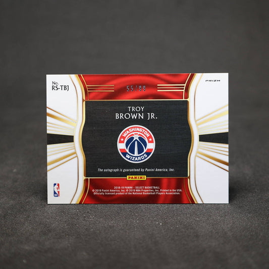 2018-19 Troy Brown Jr Select Rookie Signatures Green Prizm /99