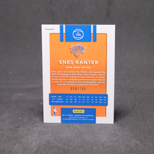 2017-18 Enes Kanter Donruss Optic Orange Prizm /199