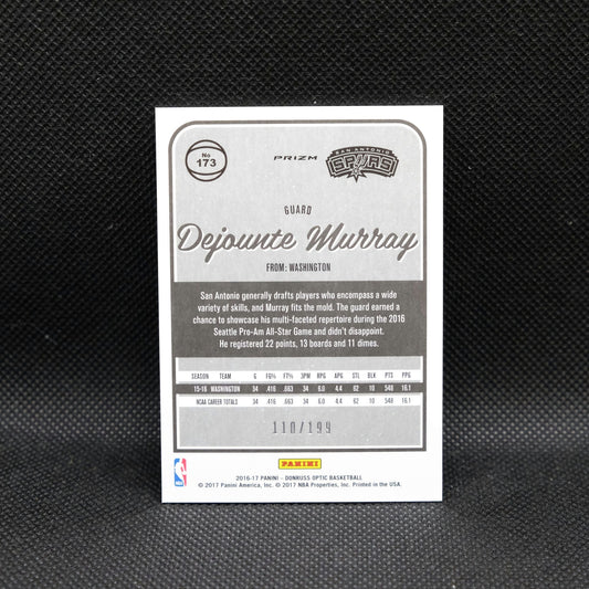 2016-17 Panini Donruss Optic Dejounte Murray Orange Holo Prizm Rookie Card /199