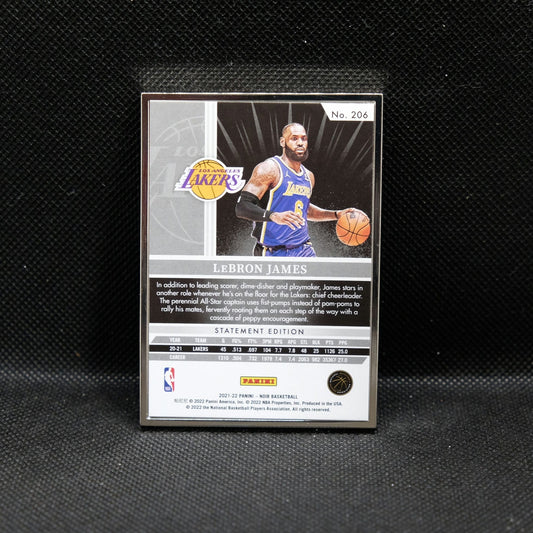 2021-22 LeBron James Noir #206 Statement Edition Silver Frame /25