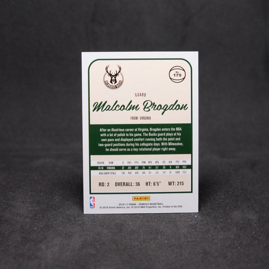 2016-17 Malcolm Brogdon Donruss Rated Rookie Green Laser /99