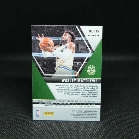 2019-20 Mosaic Wesley Matthews Silver Prizm