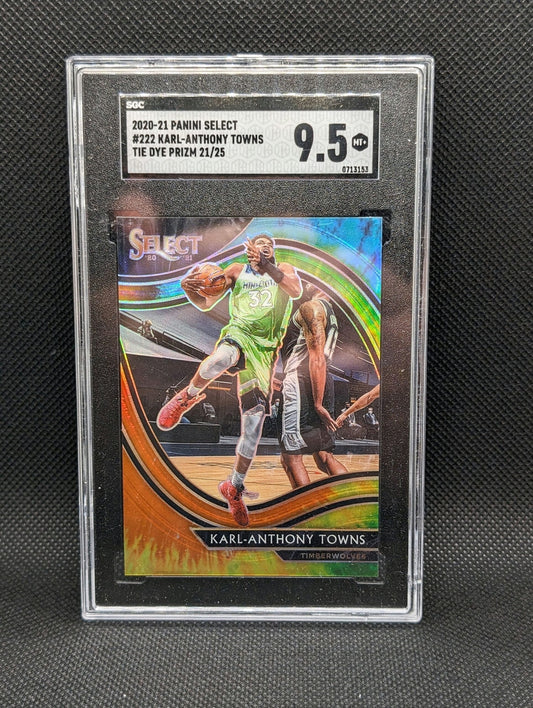 2020-21 Karl-Anthony Towns Select Tie Dye Prizm /25 SGC 9.5