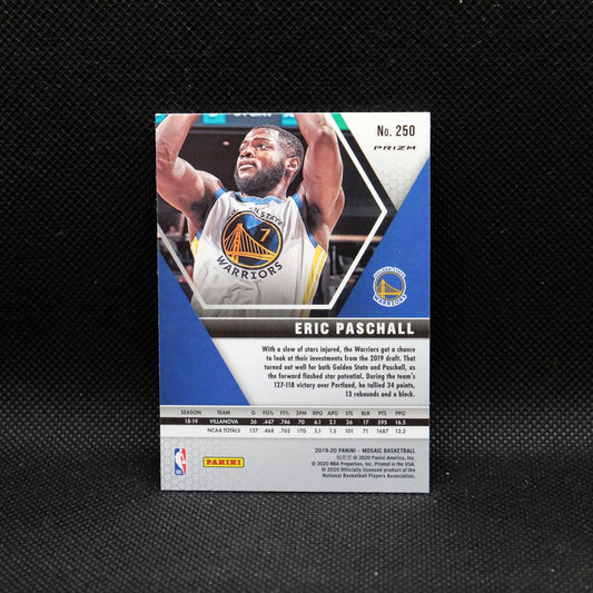 2019-20 Panini Mosaic Eric Paschall #250 Blue/Red Reactive Prizm Rookie Card