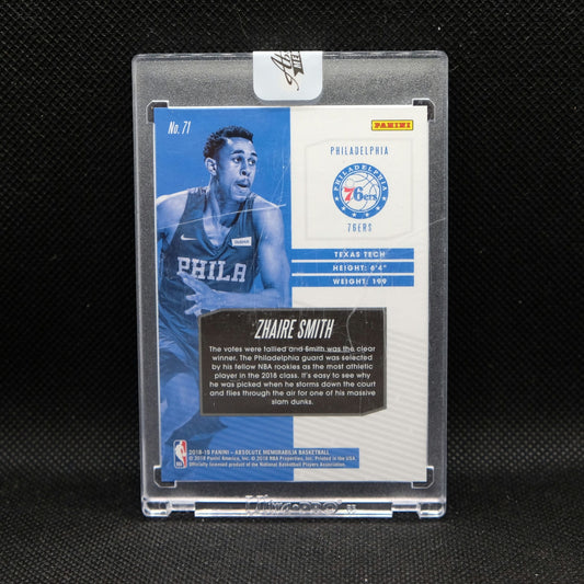 2018-19 Panini Absolute Zhaire Smith #71 Encased Large Logo Rookie Card