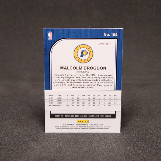 Malcolm Brogdon 2019-20 NBA Hoops Premium Stock Laser Prizm