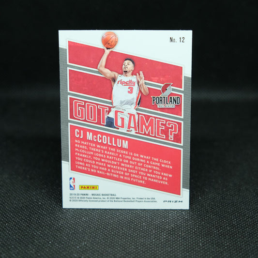 2019-20 Mosaic CJ McCollum Got Game? Green Prizm