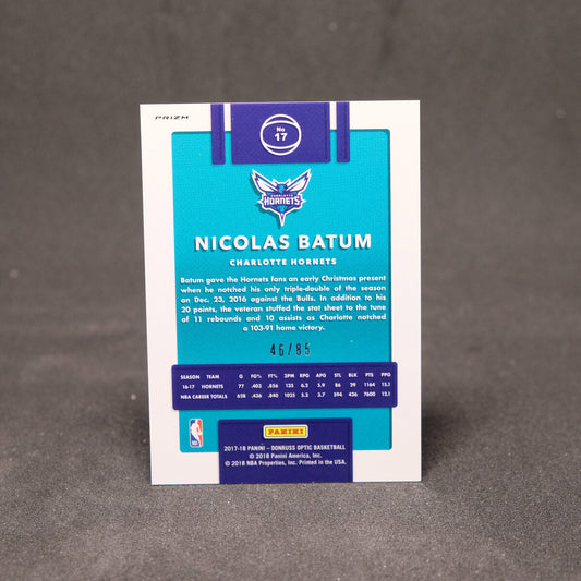 2017-18 Nicolas Batum Donruss Optic Fast Break Red Prizm /85